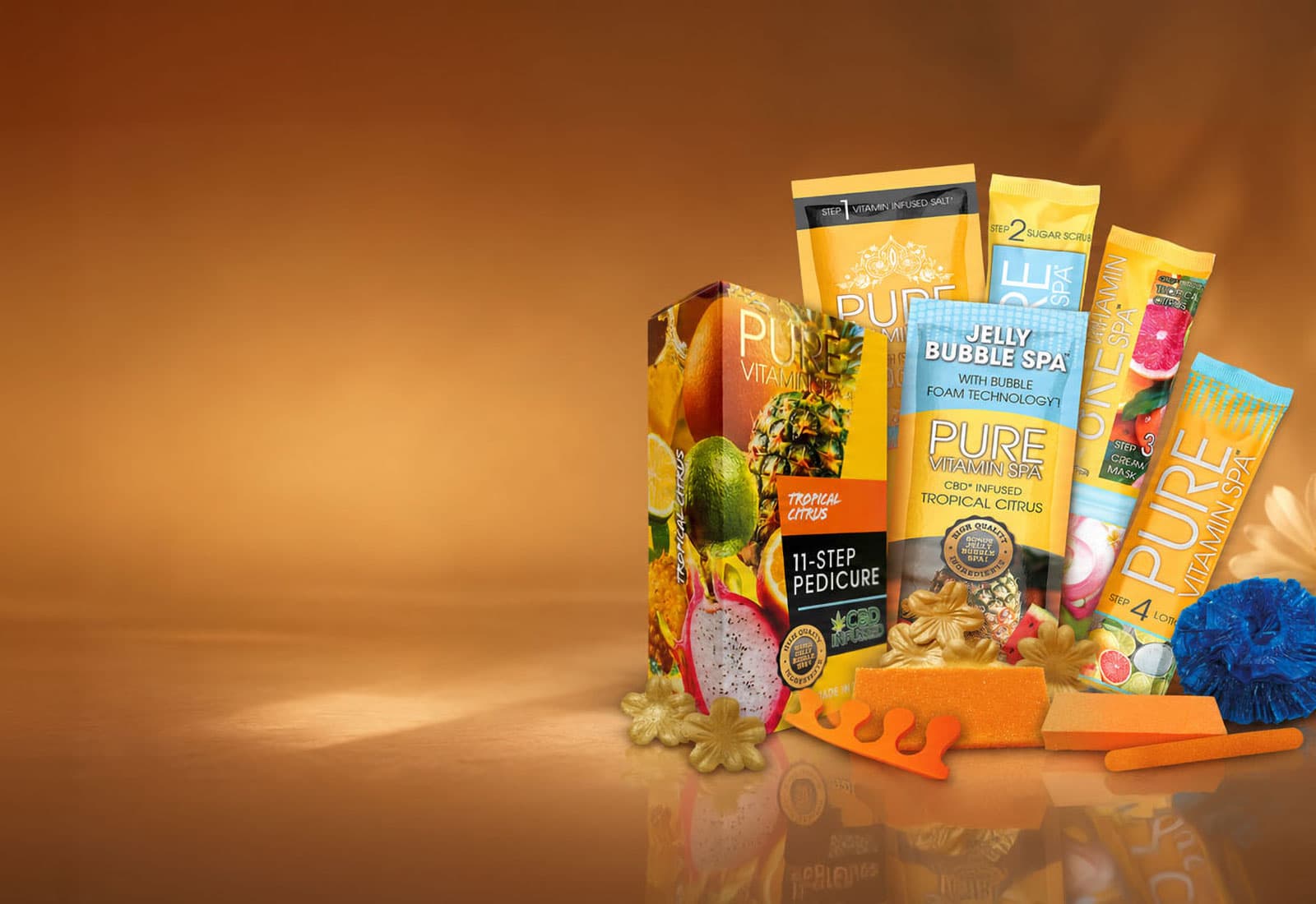 Pure Vitamin Spa 11-Step Pedicure professional service kit